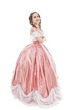 İzole Ortaçağ içinde genç güzel kadın 