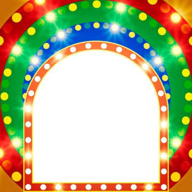 Renkli parlak zemin üzerine Retro afiş