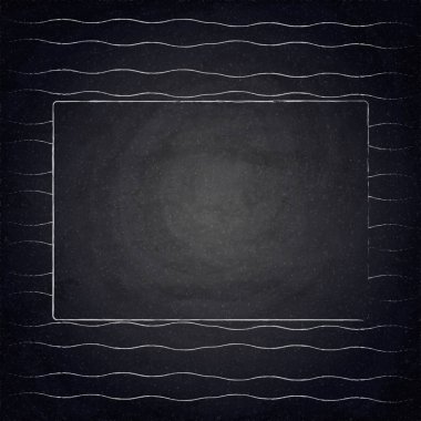 Kara tahta blackboard arka plan üzerinde boş çerçeve