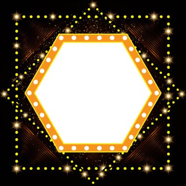 Soyut parlayan retro ışık afiş