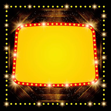 Soyut parlayan retro ışık afiş