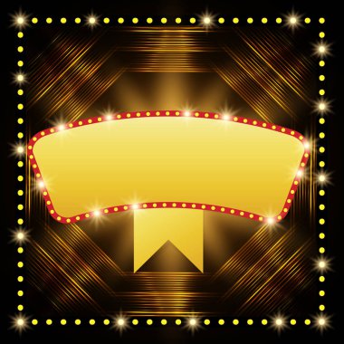 Soyut parlayan retro ışık afiş