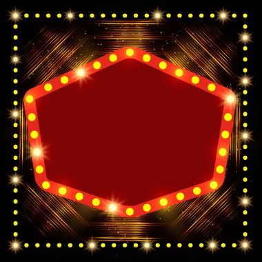 Soyut parlayan retro ışık afiş