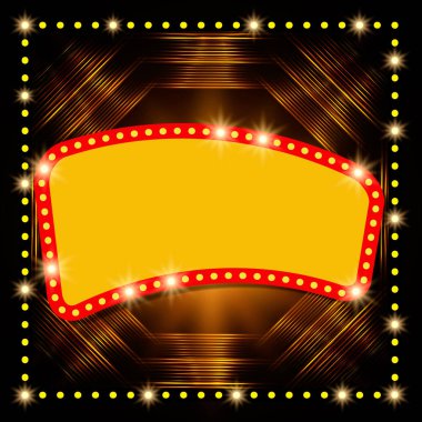 Soyut parlayan retro ışık afiş