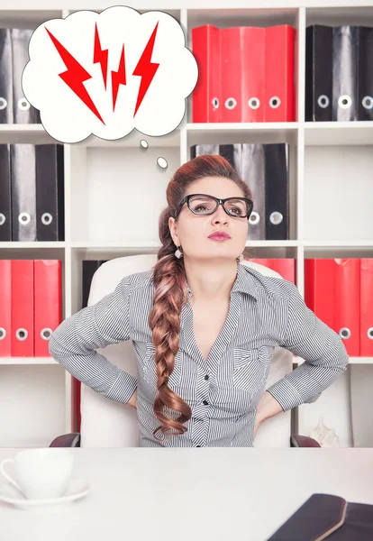 Business woman with pain in her back — Stock Photo, Image