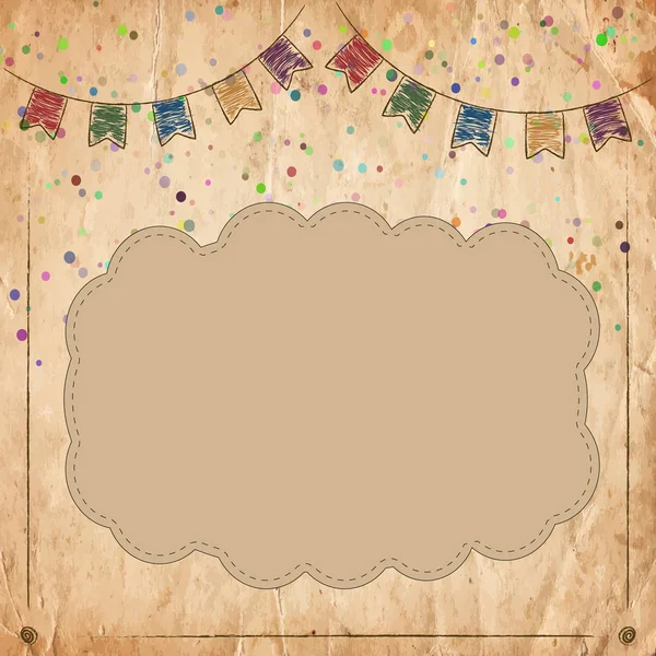 Party decor on the old paper background — Stock Vector