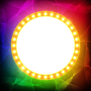 Retro casino ışık afiş ile parlayan dalgalar arka plan