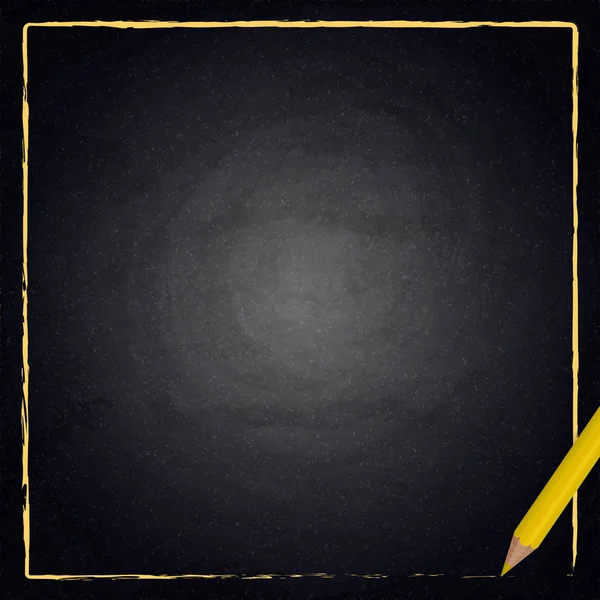 Άδειο περίγραμμα με μολύβι σε μαυροπίνακα Μαυροπίνακας φόντο — Διανυσματικό Αρχείο