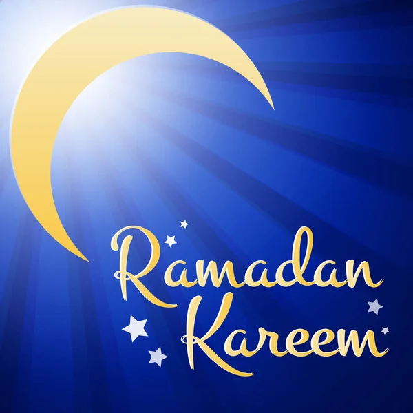 Ramadán Kareem fondo con luna y estrellas — Vector de stock