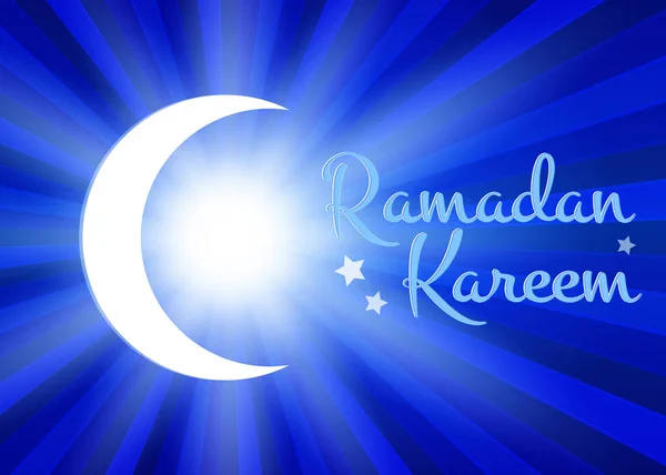 Ramadán Kareem fondo con luna y estrellas — Vector de stock