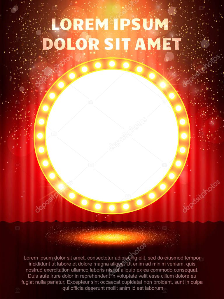  Poster Template with retro casino banner.  Design for presentat