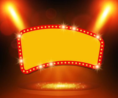 Retro afiş spot etkisi arka plan ile sahnede