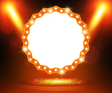 Retro afiş spot etkisi arka plan ile sahnede