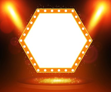 Retro afiş spot etkisi arka plan ile sahnede