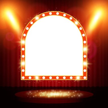 Retro afiş spot etkisi arka plan ile sahnede