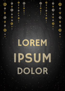 Kiraz kuşu dekor kara tahta çizim ile şablon afiş poster 