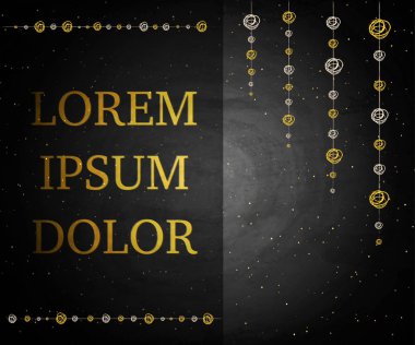 Kiraz kuşu dekor kara tahta çizim ile şablon afiş poster 