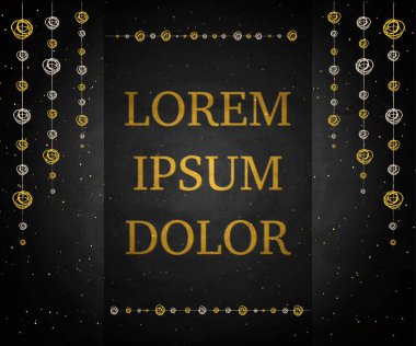 Kiraz kuşu dekor kara tahta çizim ile şablon afiş poster 