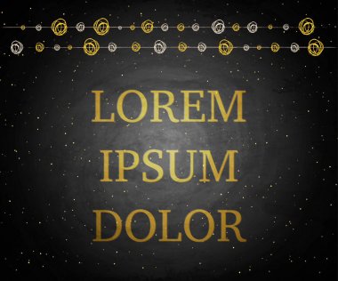 Kiraz kuşu dekor kara tahta çizim ile şablon afiş poster 