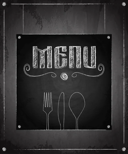 Menu du restaurant sur fond de tableau noir — Image vectorielle