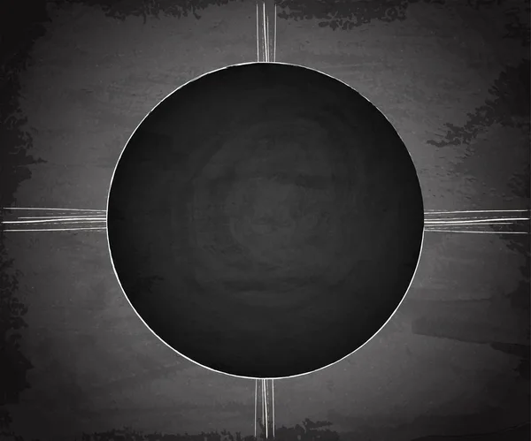Chalkboard blackboard circle banner on scratch grunge texture ba — Stock Vector