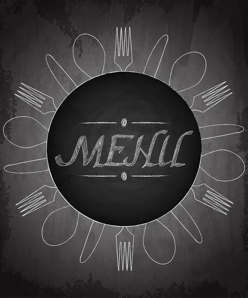 Menú del restaurante sobre fondo de pizarra negro — Vector de stock