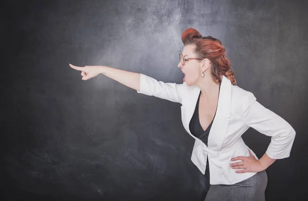 Enojado gritando profesor señalando — Foto de Stock