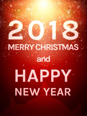 Mutlu 2018 yeni yıl el ilanı. Noel tebrik kartı