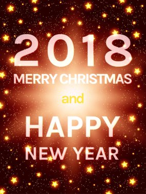 Mutlu 2018 yeni yıl el ilanı. Noel tebrik kartı