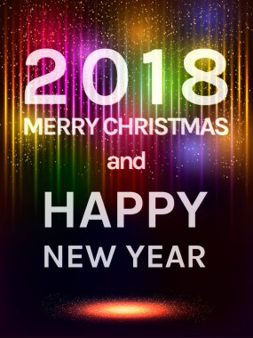 Mutlu 2018 yeni yıl el ilanı. Noel tebrik kartı