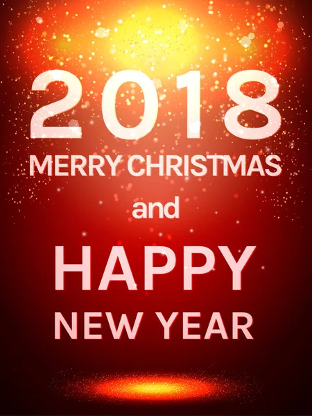 Szczęśliwy ulotki nowy rok 2018. Christmas Greeting Card — Wektor stockowy