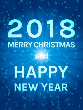 Mutlu 2018 yeni yıl el ilanı. Noel tebrik kartı