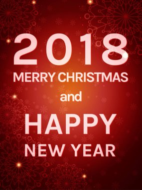 Mutlu 2018 yeni yıl el ilanı. Noel tebrik kartı