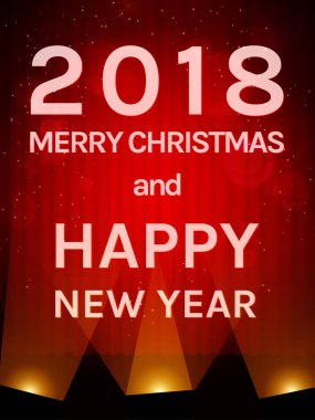 Mutlu 2018 yeni yıl el ilanı. Noel tebrik kartı