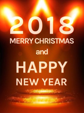 Mutlu 2018 yeni yıl el ilanı. Noel tebrik kartı