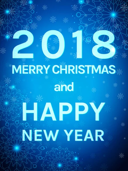 Feliz Año Nuevo 2018 Flyer. Tarjeta de felicitación de Navidad — Archivo Imágenes Vectoriales