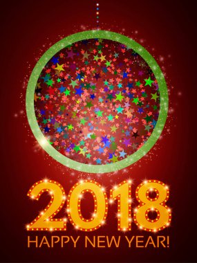 Mutlu 2018 yeni yıl el ilanı. Noel tebrik kartı