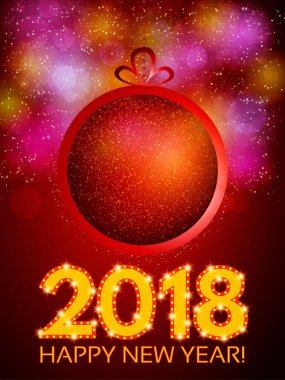 Mutlu 2018 yeni yıl el ilanı. Noel tebrik kartı