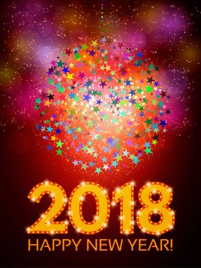 Mutlu 2018 yeni yıl el ilanı. Noel tebrik kartı