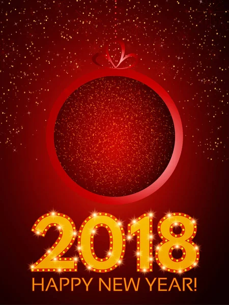 Feliz Año Nuevo 2018 Flyer. Tarjeta de felicitación de Navidad — Vector de stock