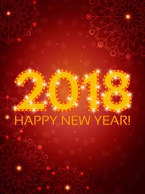 Mutlu 2018 yeni yıl el ilanı. Noel tebrik kartı