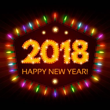 Mutlu 2018 yeni yıl el ilanı. Noel tebrik kartı