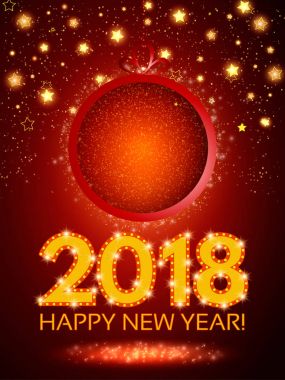 Mutlu 2018 yeni yıl el ilanı. Noel tebrik kartı