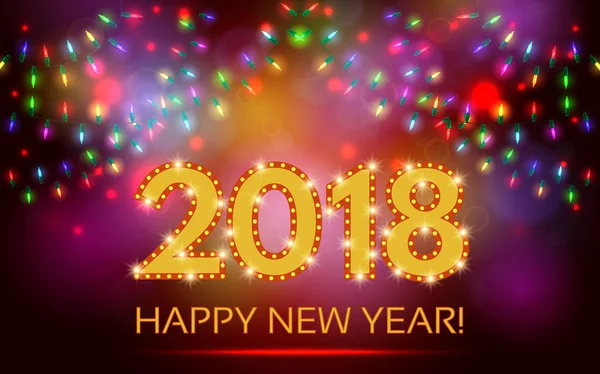 Feliz Ano Novo 2018 Flyer. Natal cartão de saudação —  Vetores de Stock