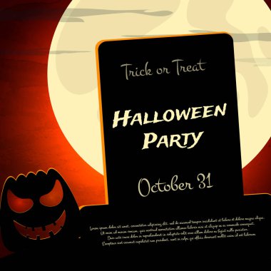 Cadılar Bayramı partisi arka plan ürpertici kabak ve ay ile