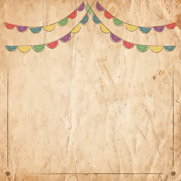 Декор партии на старом бумажном фоне — стоковый вектор