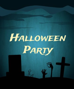 Ürpertici mezarlık ve ölü ellerinden Cadılar Bayramı partisi arka plan