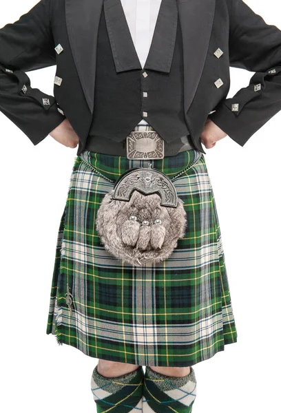 Man torso in traditional Scottish costume — Stock Photo, Image