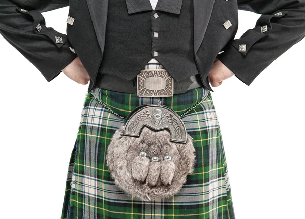 Man torso in traditional Scottish costume — Stock Photo, Image