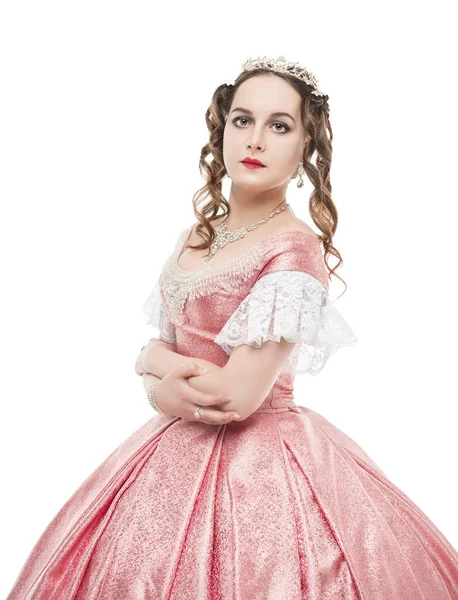 Mooie jongedame in middeleeuwse jurk geïsoleerd — Stockfoto